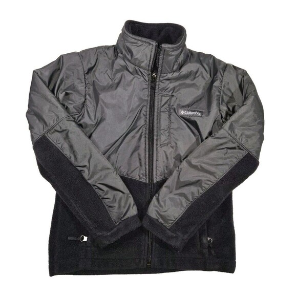 Columbia Full Zip Jacket Black Gray Boys Small 8 With Zip Pockets - Picture 1 of 14